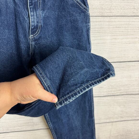 John Galt Women's High Waisted Carpenter Baggy Fit Blue Jeans Size Small - Picture 2 of 8